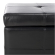 Hawthorne Collection Large Tufted Leather Storage Bench in Black
