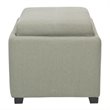 Hawthorne Collection Birch Wood Linen Tray Ottoman in Grey