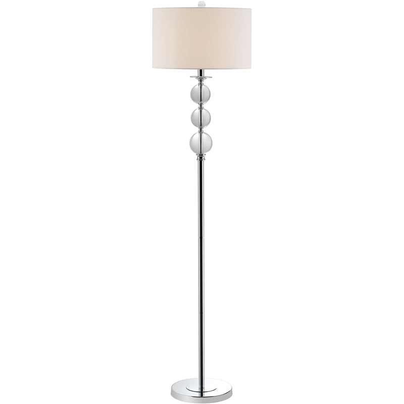 Hawthorne Collection Crystal Glass Globe Floor Lamp with White Shade