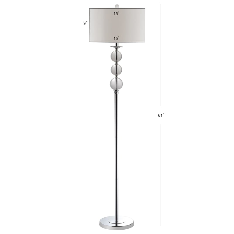 Hawthorne Collection Crystal Glass Globe Floor Lamp with White Shade