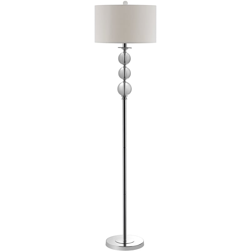 Hawthorne Collection Crystal Glass Globe Floor Lamp with White Shade