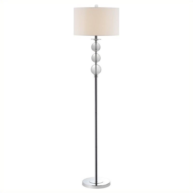 Hawthorne Collection Crystal Glass Globe Floor Lamp With White Shade