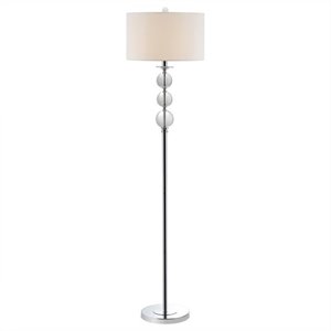 hawthorne collection crystal glass globe floor lamp with white shade