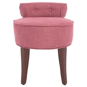 Hawthorne Collection Birch Wood Vanity Stool in Pink