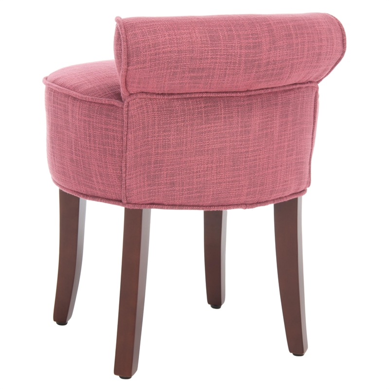 Hawthorne Collection Birch Wood Vanity Stool in Pink