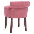 Hawthorne Collection Birch Wood Vanity Stool in Pink