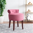 Hawthorne Collection Birch Wood Vanity Stool in Pink