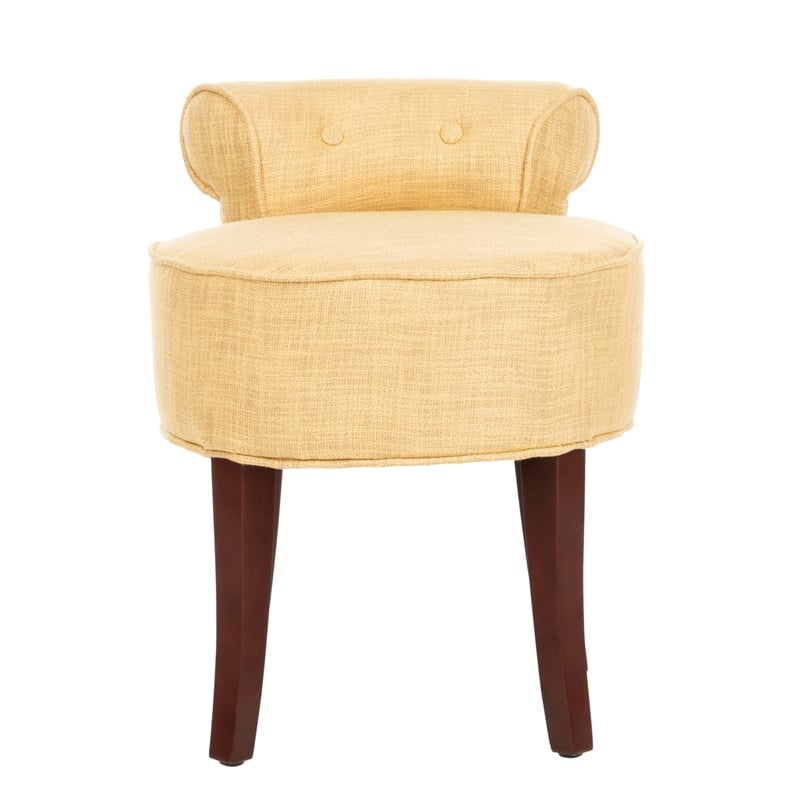 Hawthorne Collection Birch Wood Vanity Stool in Gold