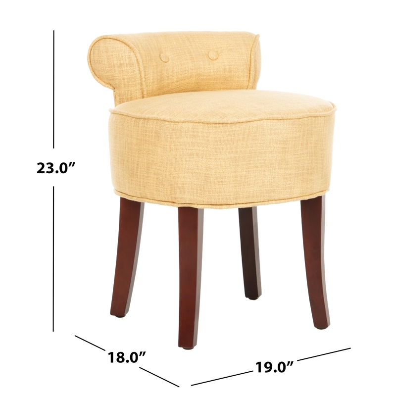 Hawthorne Collection Birch Wood Vanity Stool in Gold