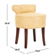 Hawthorne Collection Birch Wood Vanity Stool in Gold