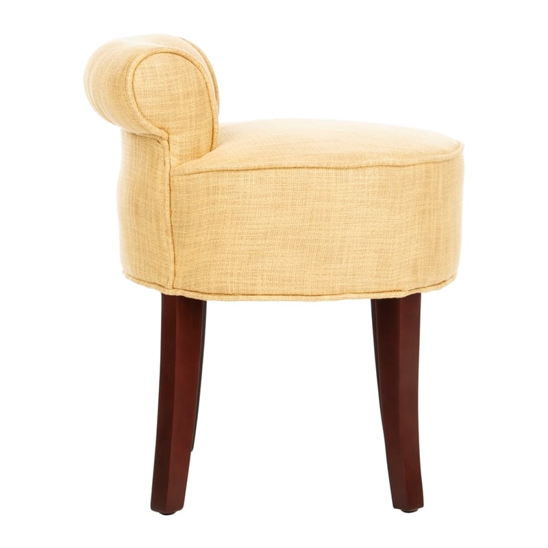 Hawthorne Collection Birch Wood Vanity Stool in Gold