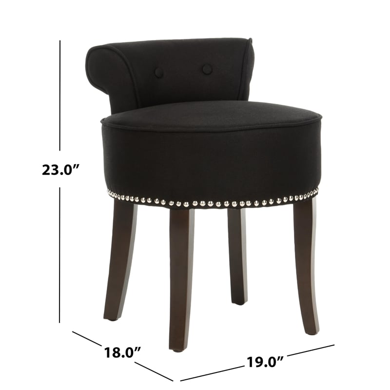 Hawthorne Collection Birch Wood Vanity Stool in Fuchsia