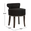 Hawthorne Collection Birch Wood Vanity Stool in Fuchsia