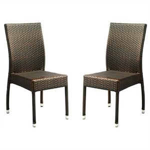 Hawthorne Collection Wicker Chair in Brown (Set Of 2)