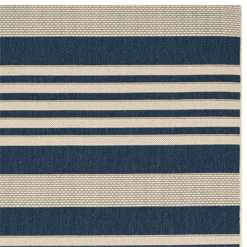 Hawthorne Collection Medium Rectangle Rug in Navy and Beige