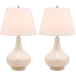 hawthorne collection gourd glass lamp (set of 2) in white