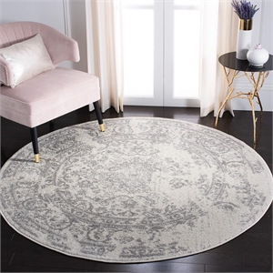 Hawthorne Collection Ivory Area Rug - Round 6'