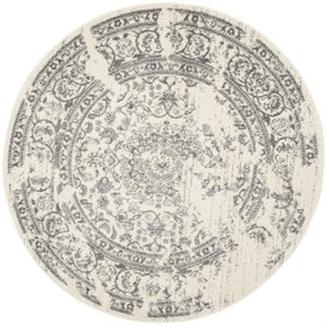 hawthorne collection ivory area rug - round 6'