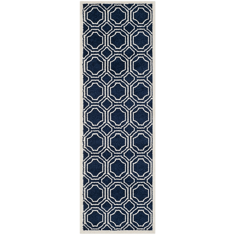 Hawthorne Collection Navy Indoor Outdoor Rug - Runner 2'3