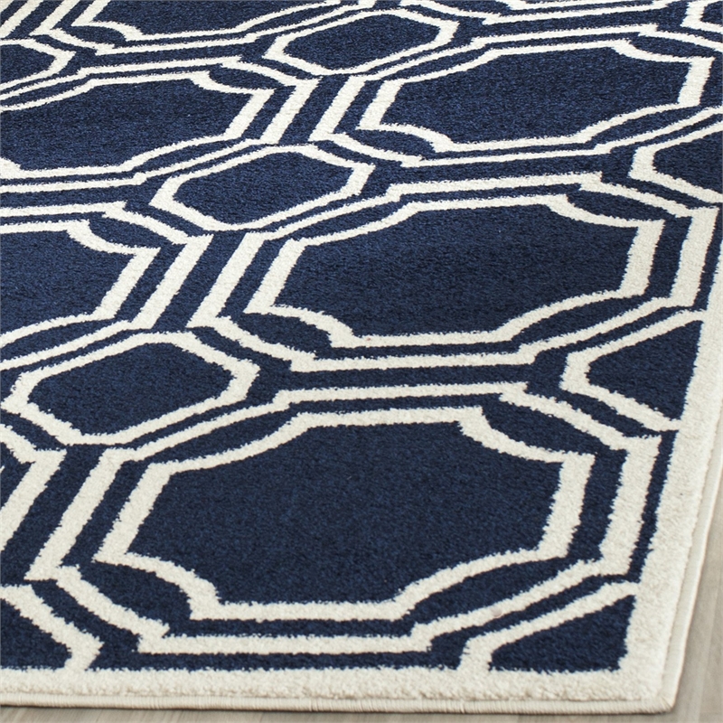 Hawthorne Collection Navy Indoor Outdoor Rug - Runner 2'3