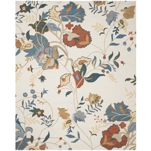 hawthorne collection red blue country rug - 8' x 10'