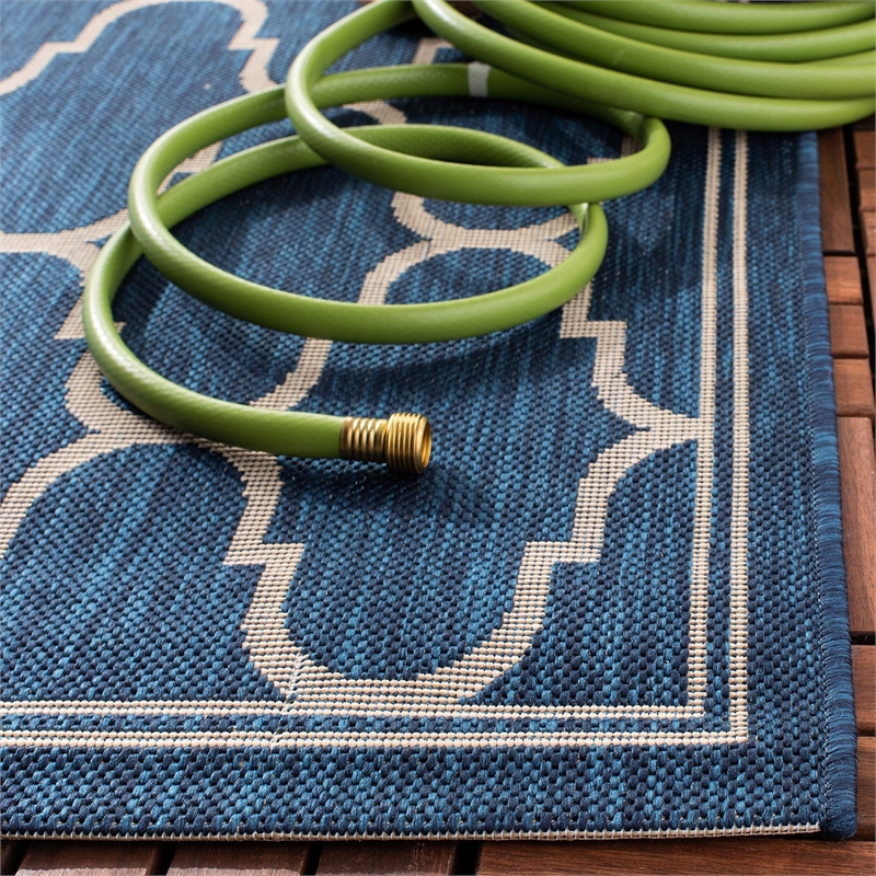 Hawthorne Collection Navy Indoor Outdoor Rug - 5'3
