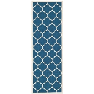 Hawthorne Collection Navy Indoor Outdoor Rug - Runner 2'3&quot x 8'
