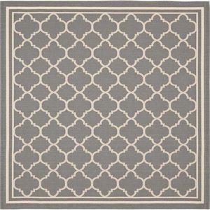 hawthorne collection anthracite indoor outdoor rug - square 7'10