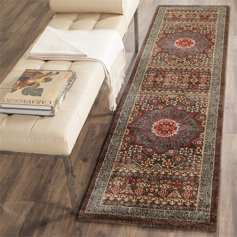 Hawthorne Collection Navy Traditional Rug - Runner 2'2