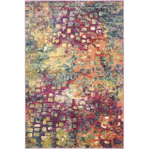 hawthorne collection pink contemporary rug - 6'7