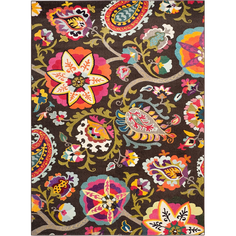 Hawthorne Collection Brown Contemporary Rug - 6'7