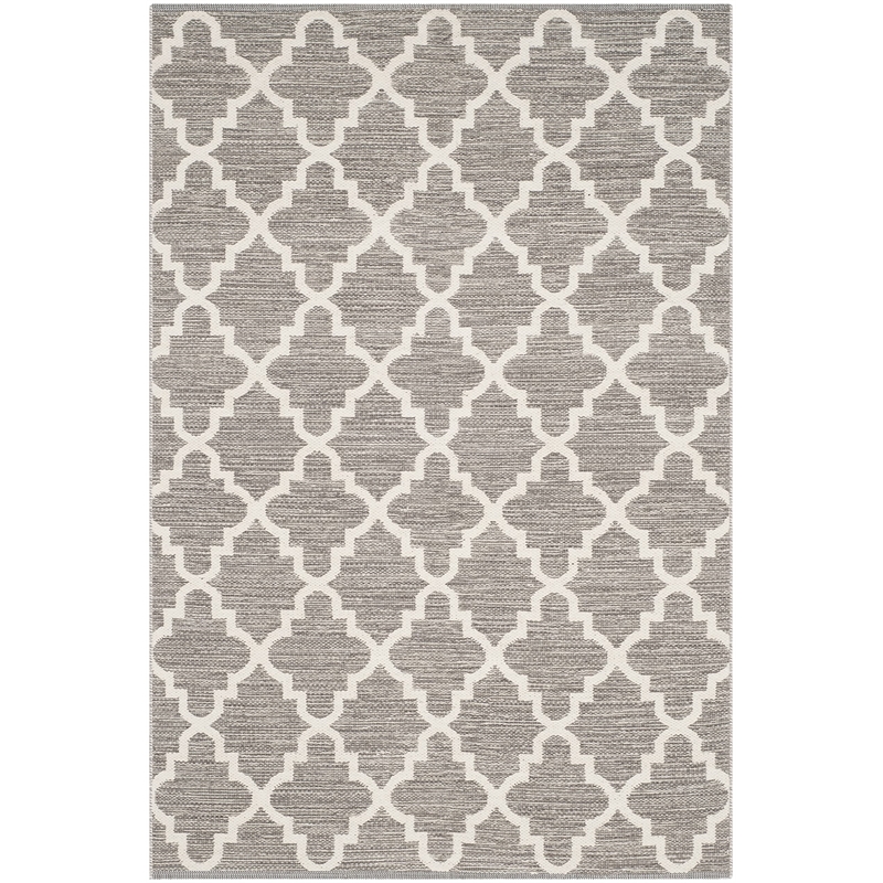 Hawthorne Collection Grey Contemporary Rug - 4' x 6'