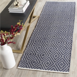 Hawthorne Collection Navy Contemporary Rug - Runner 2'3&quot x 7'