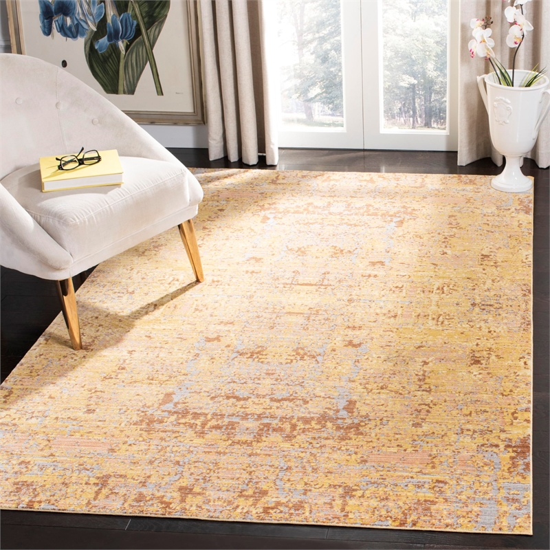 Hawthorne Collection Gold Traditional Rug - 4' x 6'