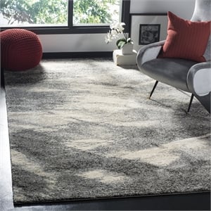 Hawthorne Collection Grey Contemporary Rug - 6' x 9'