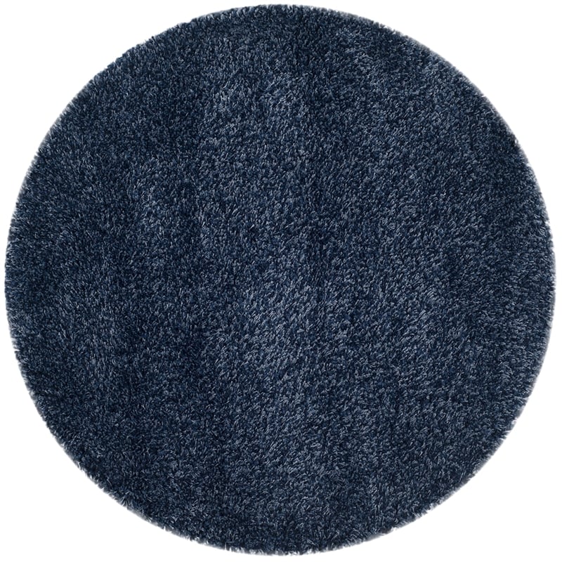 Hawthorne Collection Navy Shag Rug - Round 4'