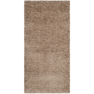 Hawthorne Collection Dark Beige Shag Rug - Runner 2' x 4'