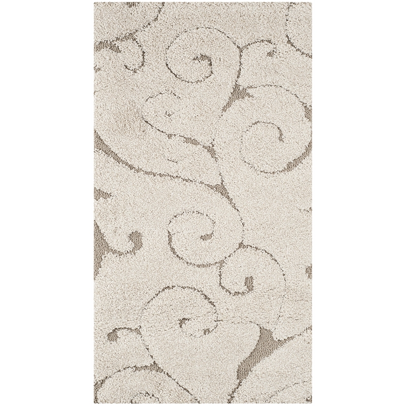 Hawthorne Collection Cream Shag Rug - 2'3