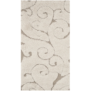 Hawthorne Collection Cream Shag Rug - 2'3&quot x 4'