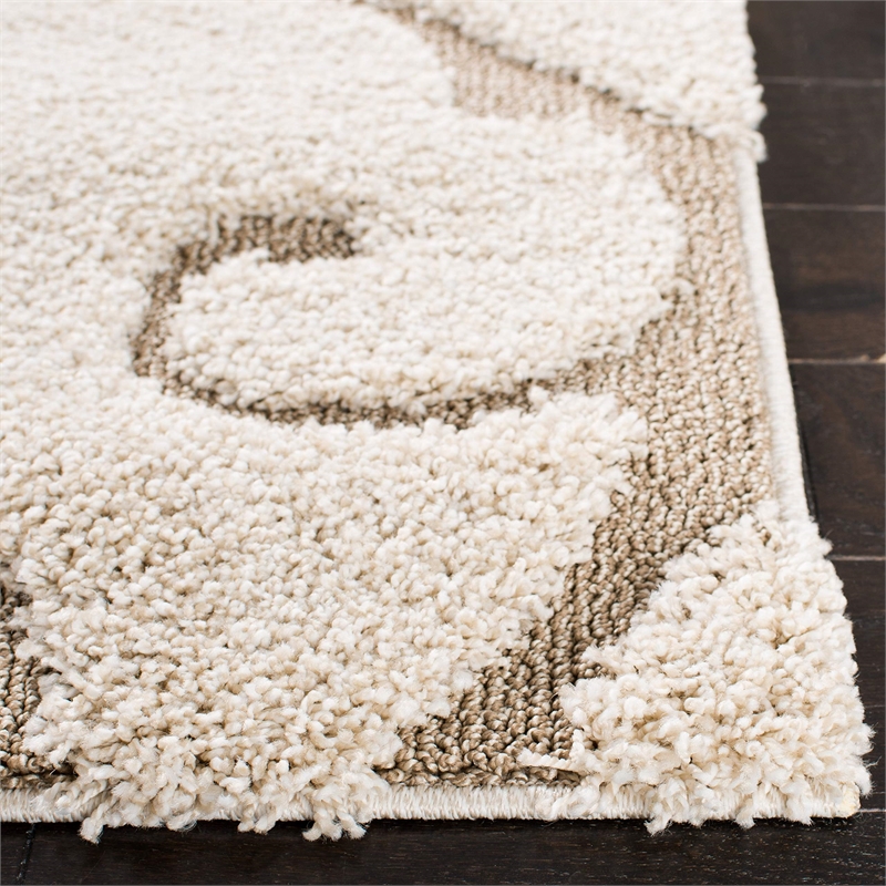Hawthorne Collection Cream Shag Rug - 2'3