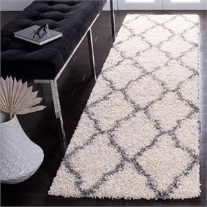 Hawthorne Collection Ivory Shag Rug - 2'3&quot x 8'