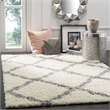 Hawthorne Collection Modern White Ivory Shag Rug