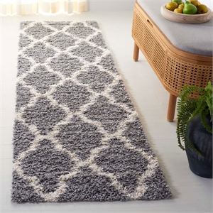 Hawthorne Collection Grey Shag Rug - 2'3&quot x 8'