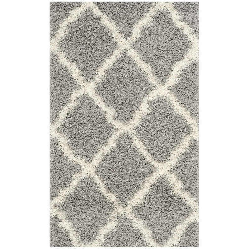 Hawthorne Collection Grey Shag Rug - 3' x 5'
