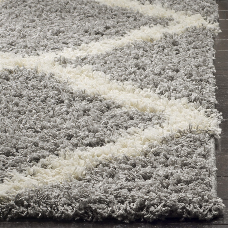 Hawthorne Collection Grey Shag Rug - 3' x 5'