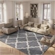 Hawthorne Collection Modern Gray Fabric Shag Rug