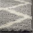 Hawthorne Collection Modern Gray Fabric Shag Rug