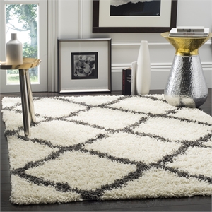 Hawthorne Collection Ivory Shag Rug - 6' x 9'
