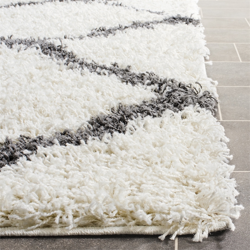Hawthorne Collection Ivory Shag Rug - 6' x 9'
