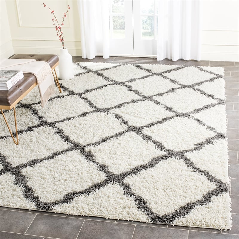 Hawthorne Collection Ivory Shag Rug - 8' x 10'